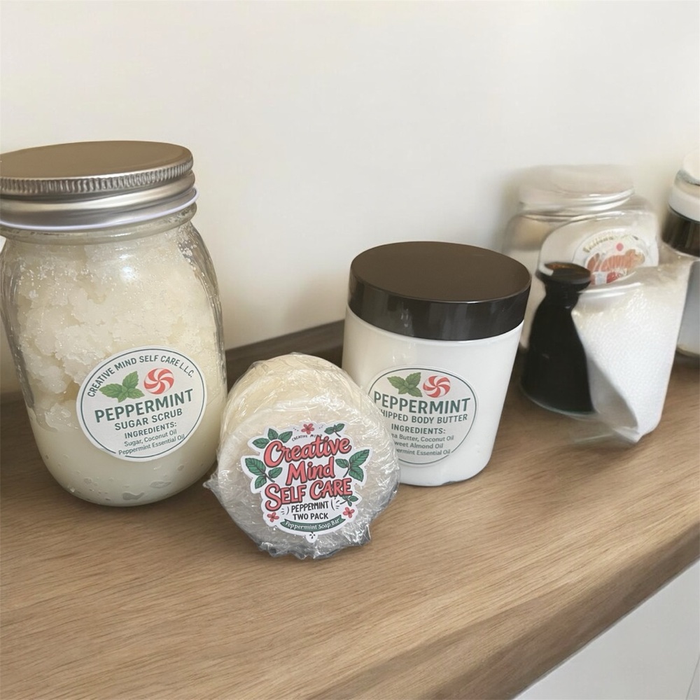 Handcrafted Peppermint bath bundle